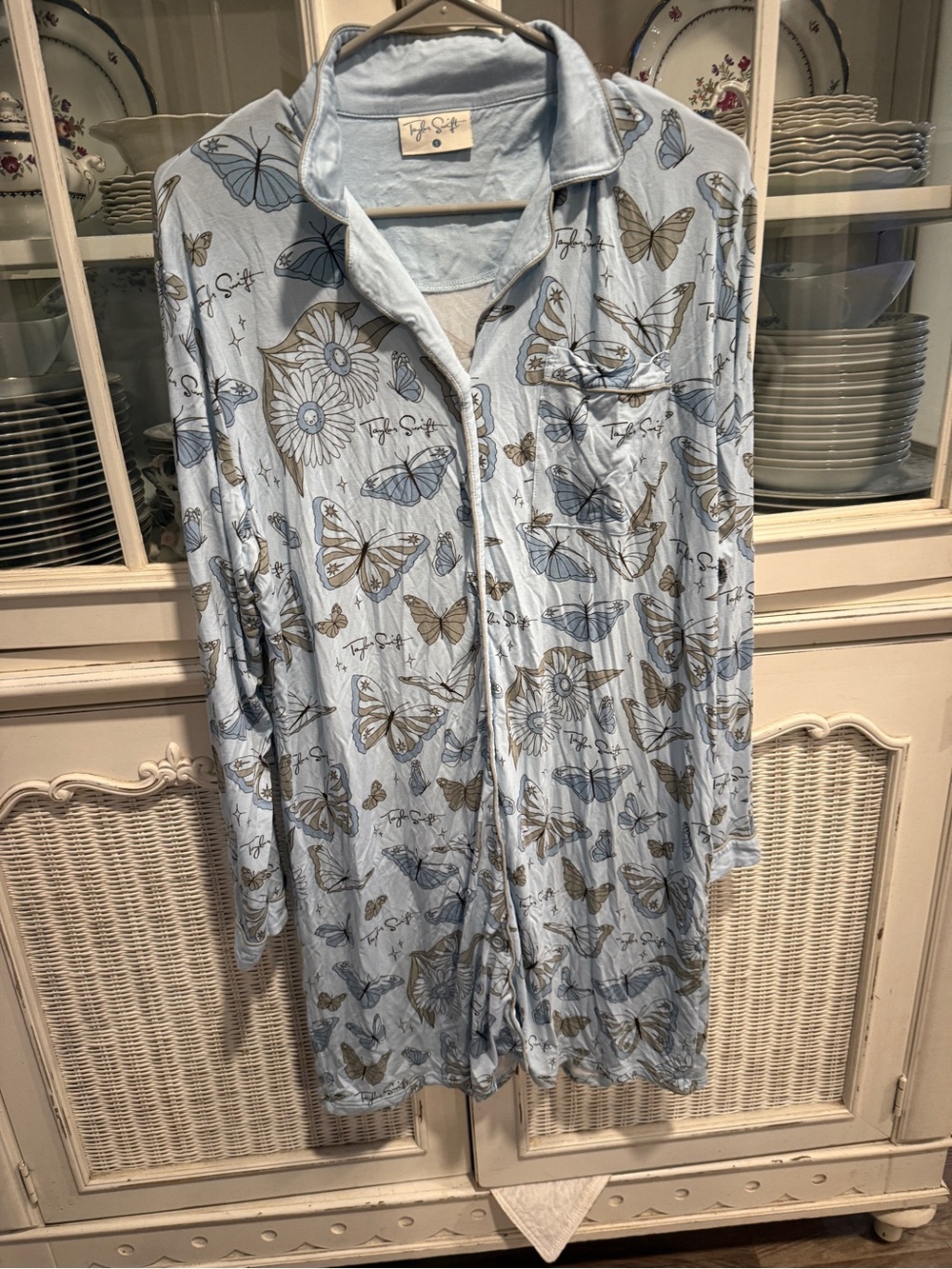 Taylor Swift Lover Era Pajama Shirt Butterfly Print Official Merch Sz S Soft